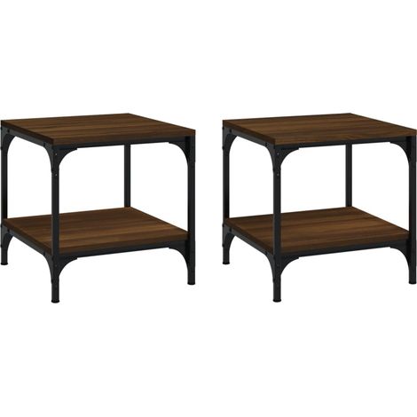 Maison Exclusive - Tavolini 2pz Nerorovere marrone 40x40x40cm in Legno Multistrato