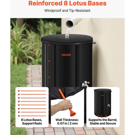Récupérateur d'Eau de Pluie Pliable 250 L Réservoir d'Eau de (1/5)