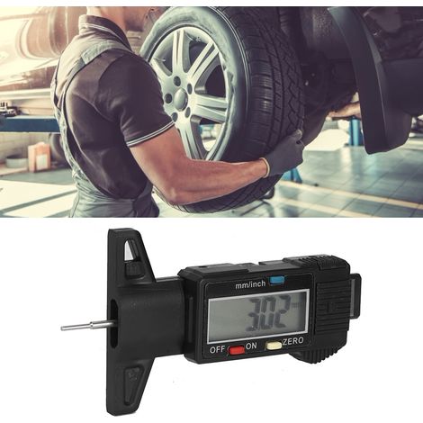 Jauge de profondeur de filetage de roue 025,4 mm/1 pouce, pour pneus de voiture, usage multiple, noir (1/5)