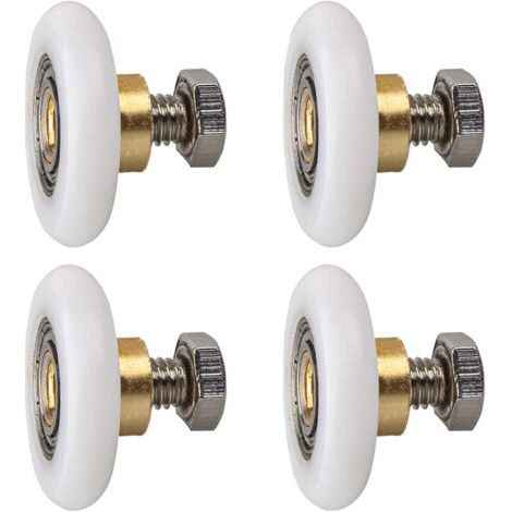 FENOPLASTICARouleau de porte de douche 23mm, Rouleau Roulette Roue pour Porte de Douche Roulettes Coulissantes Porte Roue de Remplacement pour Rouleau 4 pièces (23MM) (1/4)