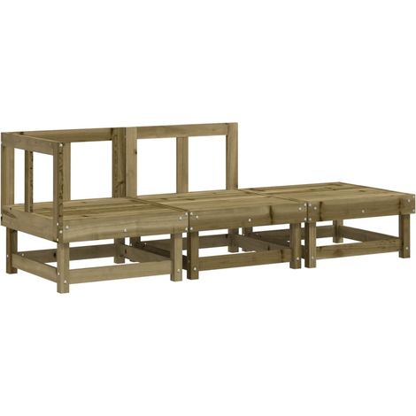 vidaXL Set Salotto da Giardino 3 pz in Legno Impregnato di Pino