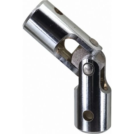 Genouillière, articulation de volet roulant, pour tige 6 pans 10 mm et tringle 6 pans 10 mm, acier chromé