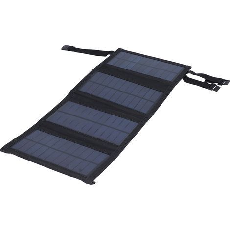 Panneau Solaire 20W Portable Pliable avec USB, Chargeur Solaire Polycristallin pour Camping et Randonnée Noir
