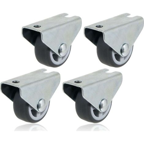 4er-Set 30-mm-Rollen – Kratzfestes Gummi – Tragkraft 30 kg – Metallfuß für Möbel – Leichtgängige Bewegung auf empfindlichen Böden (1/2)