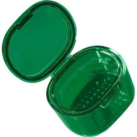 Boîte pour Prothèse Dentaire Vert PC à Double Couche Couvercle à Vis, Design Étanche et Réutilisable, Format Léger pour Rangement Quotidien (1/5)