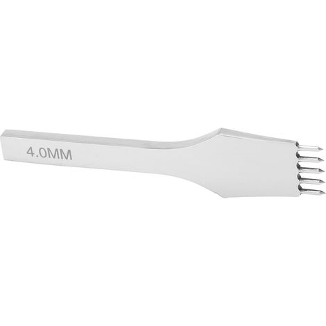 Poinçon rond pour cuir, ciseau à rangée, poinçonnage en acier, couture, artisanat, bricolage, 4 mm (5 dents) (1/5)