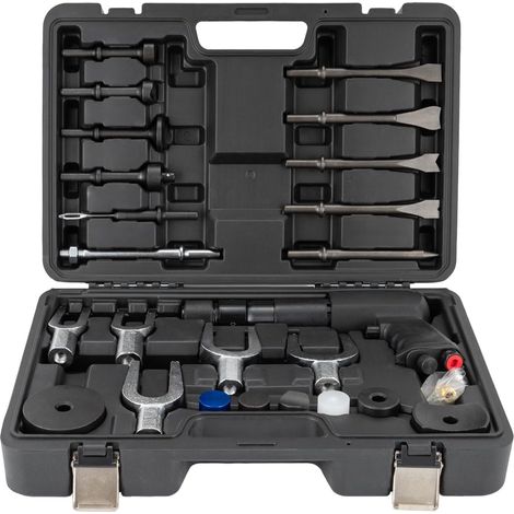 Marteau pneumatique robuste à course de 100 mm, burin pneumatique multifonctionnel, kit de marteau pneumatique avec système de fixation à changement rapide, idéal pour le pelletage et la découpe.