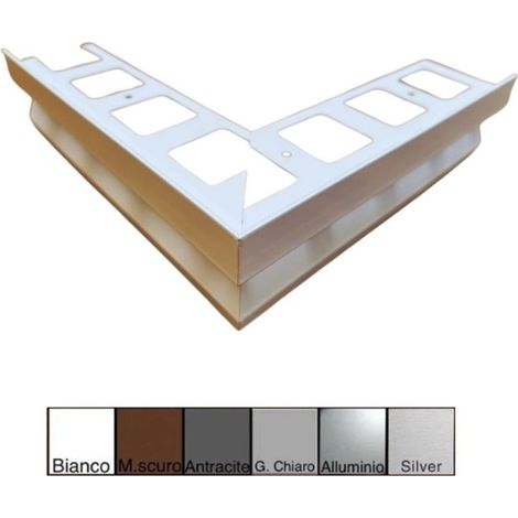 Gocciolatoio/Angolare/Giunzione TOP in Alluminio per Balconi e Terrazze - Barra da 2,7 metri : Colore - Grigio chiaro, Modello - ANGOLARE ESTERNO