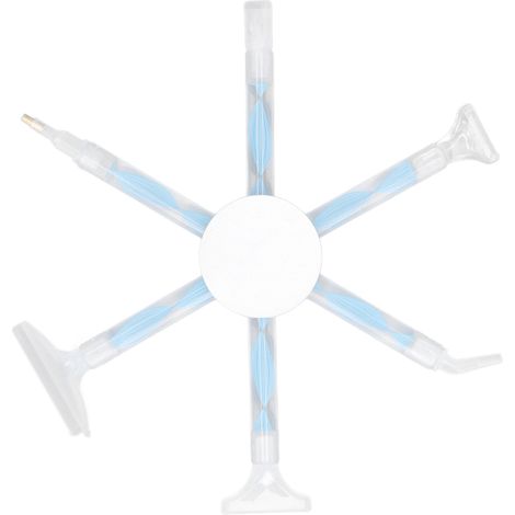 Pinceau à peinture diamant multipoints avec 6 embouts en plastique, outil de peinture diamant bleu DIY en alliage d'aluminium. (1/5)