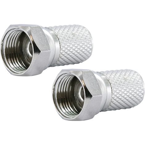 Schwaiger F Stecker FST7002 531 2x F Aufdrehstecker für Kabel mit 7mm Durchmesser F-Stecker (1/2)