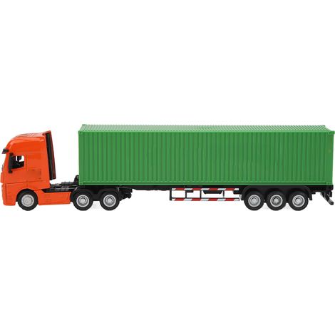 Camion porte-conteneurs miniature à l'échelle 1:50, remorque détachable longue distance pour usage intérieur, vert (1/5)