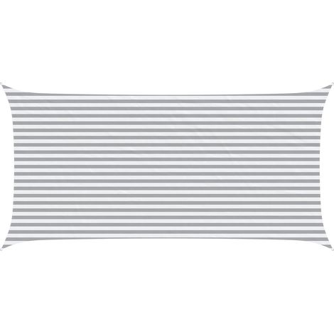 vidaXL Sun Shade Sail Light Grey and White 6 x 3 m