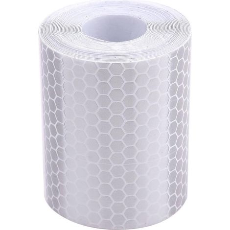 2pcs Bande Réfléchissante, Largeur De 5cm x Longueur De 3m, Automobile Moto Réflecteurs De Camion De Tracteur De Remorque, Avertissement De Sécurité Avertissement (Blanc) MINKUROW