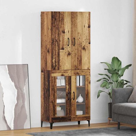 Highboard Wandmontiert Altholz 69,5 x 34 x 180 cm Holzwerkstoff