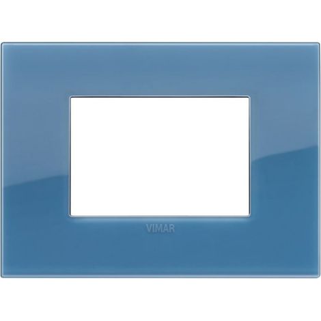 Plaque Réfléchissante - Technopolymère - Pour Dispositif Électrique Encastré - 3 Modules - Bleu Outremer