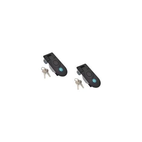 Juego de 2 pestillos de compresión empotrados de aleación de zinc, cerradura de compresión ajustable y sellada, palanca de compresión manual grande con llave (negro) - Crezuo