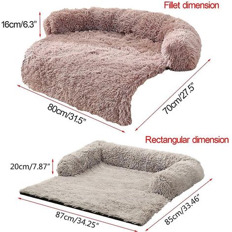 Canapé-lit pour chien, nid douillet d'hiver pour chats, coussin et niche pour chiens moyens et petits - non détachable - gris dégradé - coins arrondis (1/4)