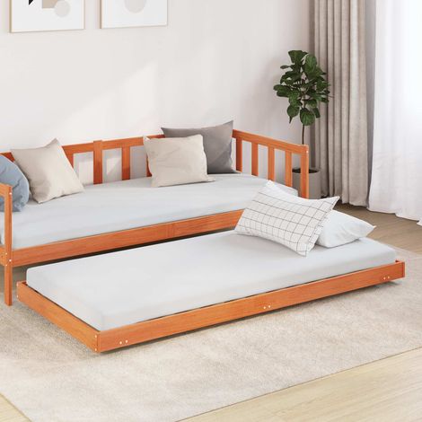 vidaXL Struttura del letto Marrone cerato 70 x 190 cm Pino massello