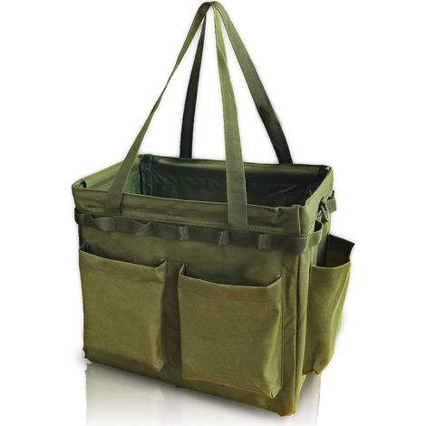 Boîte de rangement multifonctionnelle pour poêle à frire, grand panier à outils pour barbecue, sac à outils de transport (vert armée) (1/5)