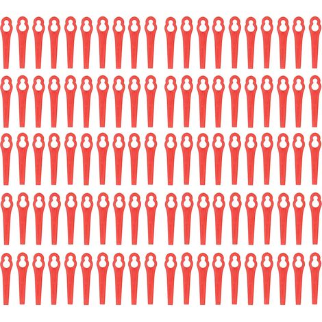 100 Pcs Plastic Trimming Blades, Gourd Type Lawn Mower Replacement Blade, Wear Resistant Grass Trimmer Cutting Tools with Glossy Edges, Lightweight Waterproof Pruning Blades for Ho (1/5)