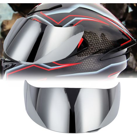 Visière universelle pour casque de moto avec lentille anti-rayures + film antibuée universel compatible avec les modèles K3SV et K5 (livrée en boîte carton), finition argentée. (1/5)