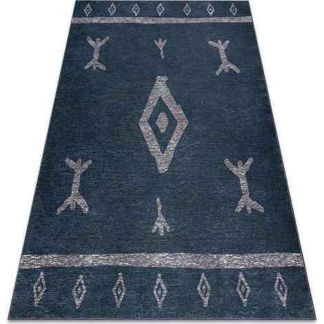 Tapis ANTIKA 121 tek, aztèque moderne, lavable - anthracite grey 160x220 cm