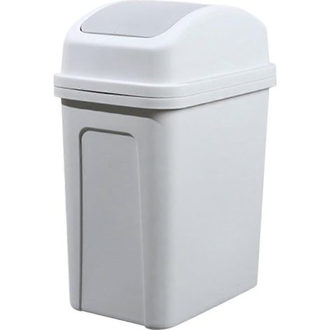 Poubelle 20 litres (55 gal) en plastique blanc à couvercle basculant compacte amovible et facile à nettoyer (1/5)