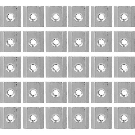 30 Stück T-Nutmuttern-Set der Serie 30, Aluminiumprofil, Gewinde-T-Gleitmuttern-Blockbefestigungen (M5)