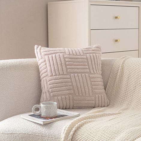 2 housses de coussin de canapé, 45x45 cm, rose clair, sans coussin, coussins de canapé (1/5)