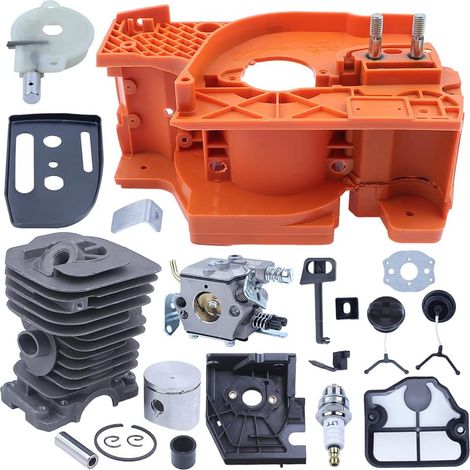 Kit carburateur, carter piston cylindre, tronçonneuse Husqvarna 137 142, pièces 530071991, 530069940, 530071987, 545013503, 530029811, 530037465, 530047855, 5300161602, 953108310.9 (1/5)