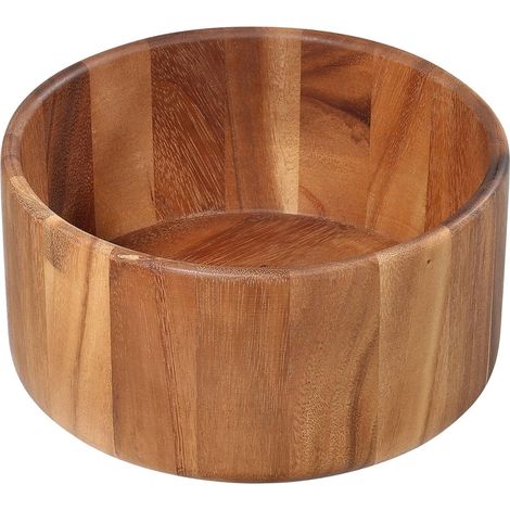 Saladier en bois d'acacia Bol en bois Pour préparer et servir une salade Bol décoratif Bois naturel Ø 25 x 12,5 cm (1/4)