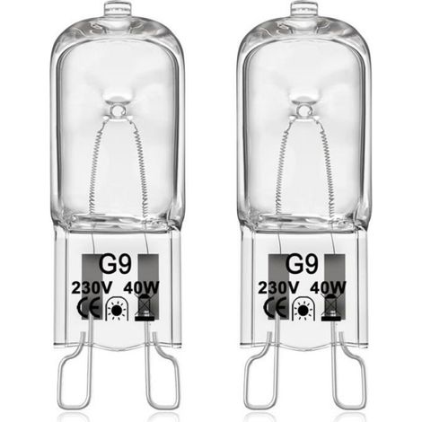 Ampoule G9 - 40 W - 230 V - Résistance 300 °C - Pour Four Et Cuisinière - 2 Pièces (1/4)