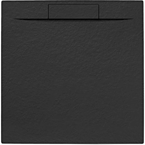 Swiss Aqua Technologies Fusion Duschwanne 90x90cm aus Gussmarmor mit Siphon, Schwarz (SATFU9090G-S)