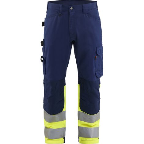 Pantalon de travail haute-visibilité 1708 Marine/Jaune fluo 5XL - FR(64) - SE(C70) - Courtes