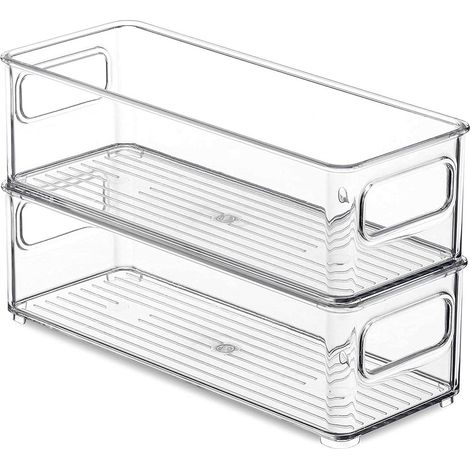 Boite de Rangement Frigo Transparent Boite Frigo Rangement - 25 x9.5x 7,5 cm 2pcs (1/5)