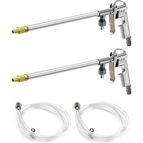 Pistolet de nettoyage pneumatique pour moteur - pour le nettoyage des compartiments moteur et des roues de voiture - 2 jeux, argent (1/5)