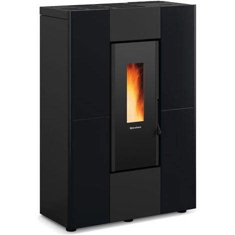 Extraflame – Poêle à granulés slim canalisable 8 kW – Ventilation supérieure avec fonction Confort – Évacuation des fumées supérieure/arrière – Design extra-plat