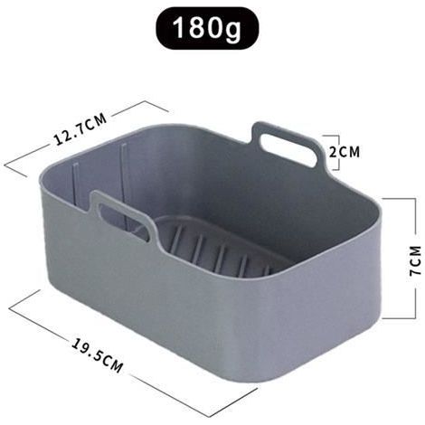 Air Fryer Silicone Panier Plateau Fried Baking Pan Insert Plat Accessoire Double Panier pour Ninja DZ201 pour Air Fryer Gris (1/4)