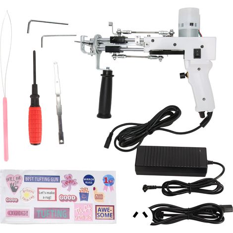 Pistolet à touffeter 2 en 1 pour tapis, 40 points par seconde, vitesse réglable, machine électrique artisanale pour moquette, 100-240V, blanc, prise AU (1/5)