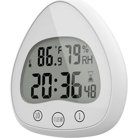 Wasserdichte elektronische Badezimmeruhr, Küchentimer mit Vakuumfunktion, modernes Design für Dusche und Küche, praktisch - Crezuo