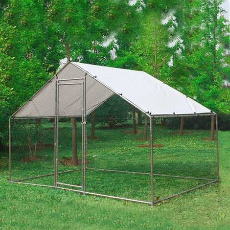 FoxHunter Chicken Pet Run Cage Walk In Coop Kennel Rabbit Dog Puppy Poultry Hen Animal Hutch House Enclosure Playpen Outdoor Shade Running 3X2X2M (1/9)