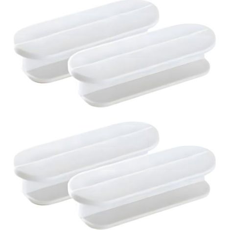 Poignées de porte de balcon - 4, blanches - Plastique autocollant pour meubles extérieurs en verre/armoires - Aucune poignée (1/5)