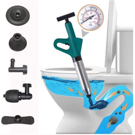 Deboucheur WC Puissant, Deboucheur Toilette avec Quatre Ventouses Différentes, Très Respectueux de L'environnement, Pompe Deboucheur Canalisation Convient pour les Toilettes Salles (1/5)