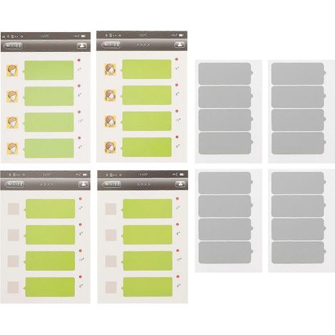 Bogen personalisierter, selbstklebender Rubbeletiketten, kreative DIY-Etiketten, Nachrichten und Notizen (silbergrau, 24 Etiketten pro Bogen) – 13,00 x 7,00 x 0,02 cm (1/4)