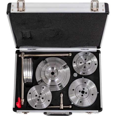 Ensemble mandrin à bois professionnel à 4 mors ø 146 mm M33x3,5 MW-Tech KPS146 (1/5)
