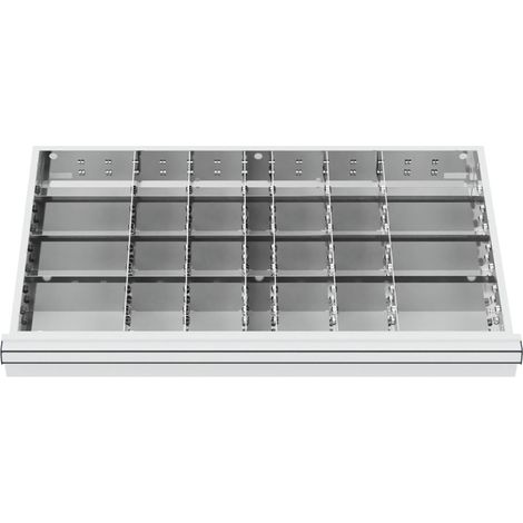 STIER Schubladeneinteilung Metalleinteilung BLH 75 mm Innenmaß 800x450 mm 28 Fächer (1/4)