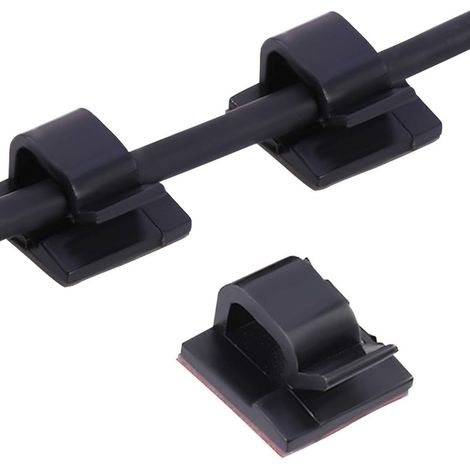 Mini fermacavi autoadesivi, piccoli fermacavi autoadesivi neri KLB-AquaForge (1/5)