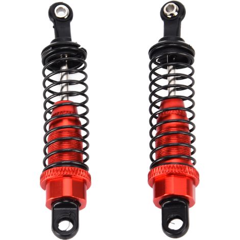 2 Pièces Amortisseur RC 4x4 Aluminium pour Monster Radiocommandé 1/16 (Rouge) (1/5)