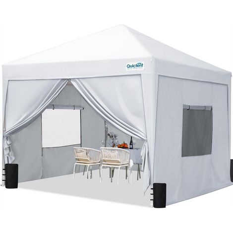 Tonnelle pliante 3x3m imperméable avec parois latérales, protection UV 50+, réglable en hauteur (1/5)