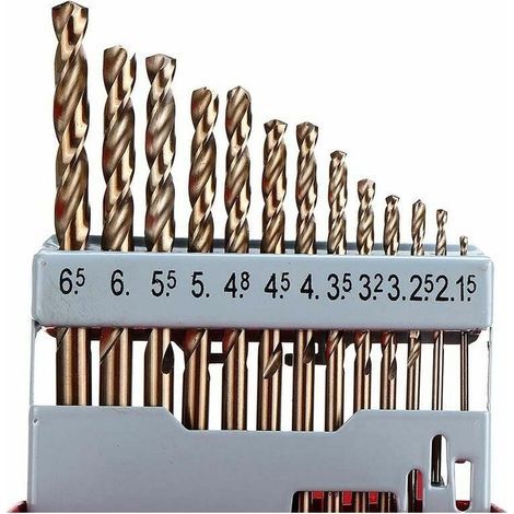M35 ensemble de forets au cobalt en acier à grande vitesse, embouts torsadés, boitier métallique métrique pour le percage du bois en acier inoxydable (1/2)